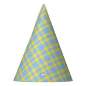 Blaue Gelbe Karomuster Partyhütchen (Links)