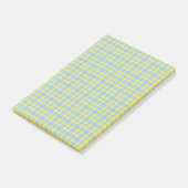 Blaue Gelbe Karomuster Post-it Klebezettel (angewinkelt)