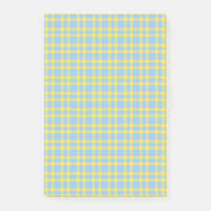 Blaue Gelbe Karomuster Post-it Klebezettel