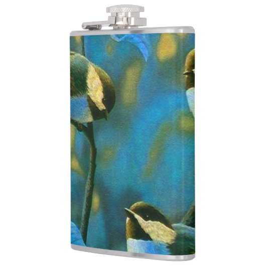 Blaue Gelbe Kleine Flachmann (Links)