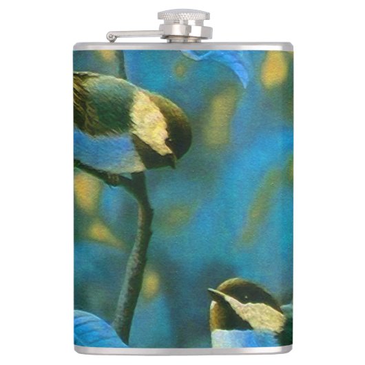 Blaue Gelbe Kleine Flachmann (Vorderseite)