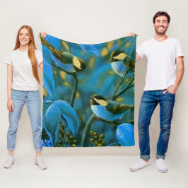 Blaue Gelbe Kleine Fleecedecke