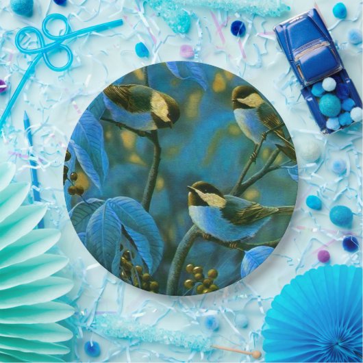 Blaue Gelbe Kleine Pappteller (Party)