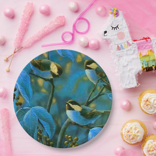 Blaue Gelbe Kleine Pappteller (Party)