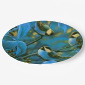 Blaue Gelbe Kleine Pappteller (Schrägansicht)