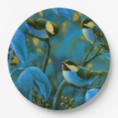 Blaue Gelbe Kleine Pappteller (Vorderseite)