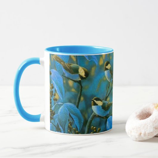 Blaue Gelbe Kleine Tasse (Mit Donut)
