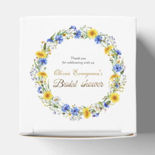 Blaue Gelbe Lavendel Wildblumen Kranz Geschenkschachtel