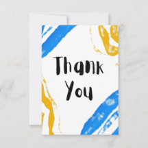 Blaue & gelbe minimalistische Dankeskarten