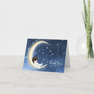 Blaue Gelbe Mond Baby Dankeskarten Dankeskarte
