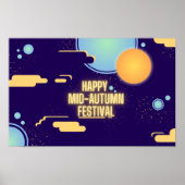 Blaue-gelbe Mond Mitte Herbst Festival Poster (Vorne)