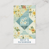Blaue Gelbe Patchwork-Quilt-Handmade-Kleidung Visitenkarte (Vorderseite)