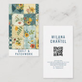 Blaue Gelbe Patchwork-Quilt-Handmade-Kleidung Visitenkarte (Vorne/Hinten)