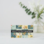 Blaue Gelbe Patchwork-Quilt-Handmade-Kleidung Visitenkarte (Stehend Vorderseite)