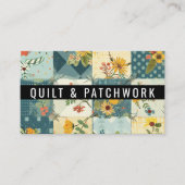 Blaue Gelbe Patchwork-Quilt-Handmade-Kleidung Visitenkarte (Vorderseite)