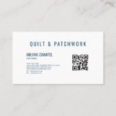 Blaue Gelbe Patchwork-Quilt-Handmade-Kleidung Visitenkarte (Rückseite)