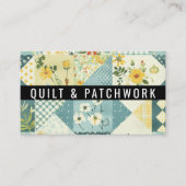Blaue Gelbe Patchwork-Quilt-Handmade-Kleidung Visitenkarte (Vorderseite)