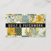 Blaue Gelbe Patchwork-Quilt-Handmade-Kleidung Visitenkarte (Vorderseite)