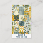 Blaue Gelbe Patchwork-Quilt-Handmade-Kleidung  Visitenkarte (Vorderseite)