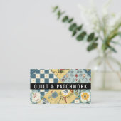 Blaue Gelbe Quilt-Patchwork-Handmade-Kleidung Visitenkarte (Stehend Vorderseite)