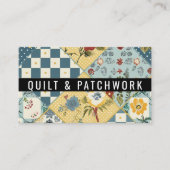 Blaue Gelbe Quilt-Patchwork-Handmade-Kleidung Visitenkarte (Vorderseite)