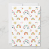 Blaue gelbe Regenbogen Niedliche Girl Baby Dusche Einladung (Rückseite)
