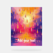 Blaue gelbe Regenfälle Wasserfarbe Acrylschild (Vorderseite)