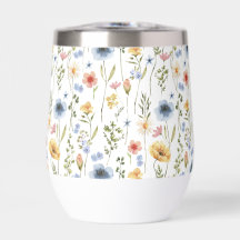 Blaue Gelbe Rosa Florale Wildblume