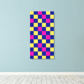 Blaue Gelbe Rosa Karomuster-Design  Leinwanddruck (Insitu (Holzboden))
