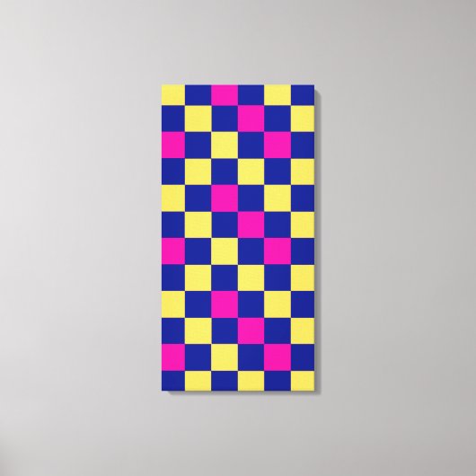 Blaue Gelbe Rosa Karomuster-Design  Leinwanddruck (Vorderseite)