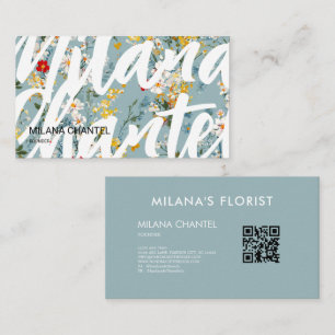 Blaue Gelbe Rote Daisy Moderne Trendige Blume Flor Visitenkarte