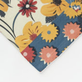Blaue Gelbe Rote Patchwork-Quiltdecke Gingham Blum Fleecedecke (Ecke)