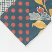 Blaue Gelbe Rote Patchwork-Quiltdecke Gingham Blum Fleecedecke (Ecke)