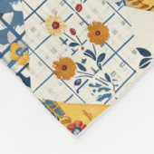 Blaue Gelbe Rote Quilt-Patchwork-Gingham-Blumenmus Fleecedecke (Ecke)