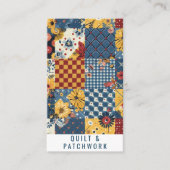 Blaue Gelbe Rote Quilt-Patchwork-Handmade-Kleidung Visitenkarte (Vorderseite)