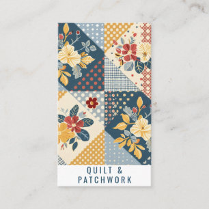 Blaue Gelbe Rote Quilt-Patchwork-Handmade-Kleidung Visitenkarte