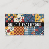 Blaue Gelbe Rote Quilt-Patchwork-Handmade-Kleidung Visitenkarte (Vorderseite)