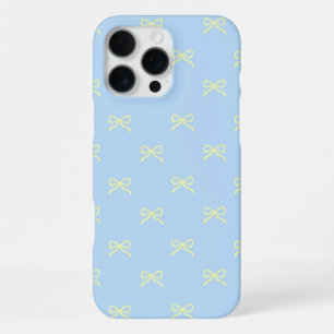 Blaue Gelbe Schleifenmuster Coquette Mädchen Frühl iPhone 16 Pro Max Hülle
