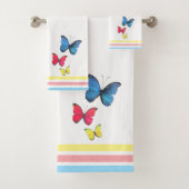Blaue Gelbe Schmetterlinge Badhandtuch Set (Insitu)