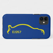 Blaue/gelbe Silhouette WTI "EJ257" Case-Mate iPhone Hülle (Rückseite (Horizontal))