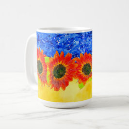 Blaue Gelbe Sonnenblume Ukraine Thema Kaffeetasse