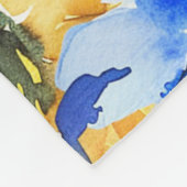 Blaue Gelbe Sonnenblumen Fleecedecke (Ecke)