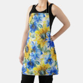 Blaue gelbe Sonnenblumen Floral Schürze (InSitu)