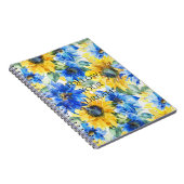 Blaue Gelbe Sonnenblumen Notizblock (Rechte Seite)