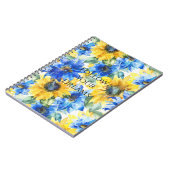 Blaue Gelbe Sonnenblumen Notizblock (Linke Seite)