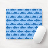 Blaue gelbe Stangen-Fische Mousepad (Mit Mouse)