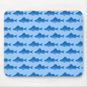 Blaue gelbe Stangen-Fische Mousepad