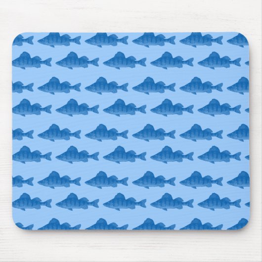 Blaue gelbe Stangen-Fische Mousepad (Vorne)