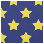 Blaue gelbe Sterne Muster dekorativ Textil Stoff (Nahaufnahme)