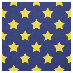 Blaue gelbe Sterne Muster dekorativ Textil Stoff